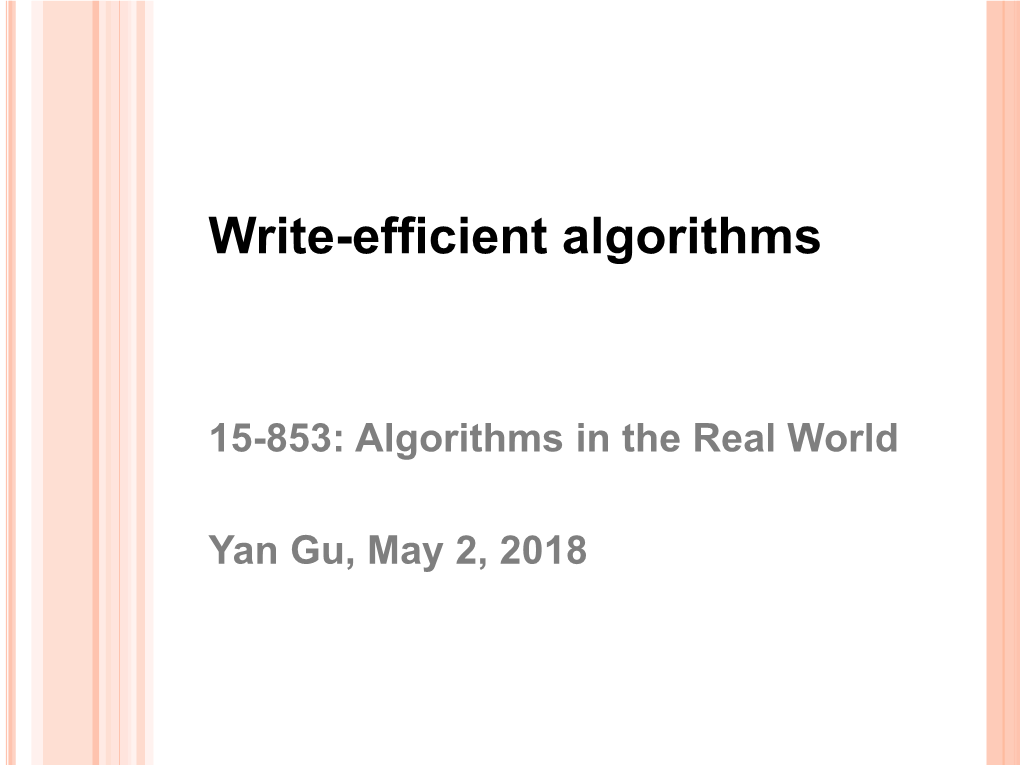 Write-Efficient Algorithms