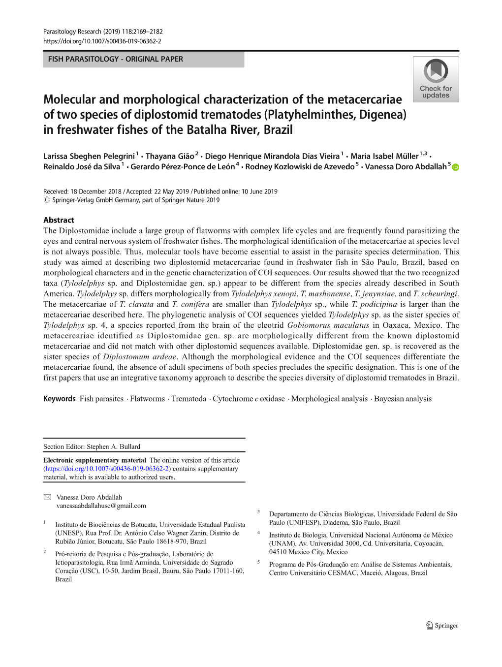 Molecular and Morphological Characterization of The