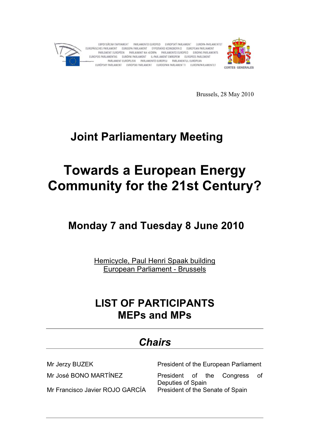 Towards a European Energy Community for the 21St Century?