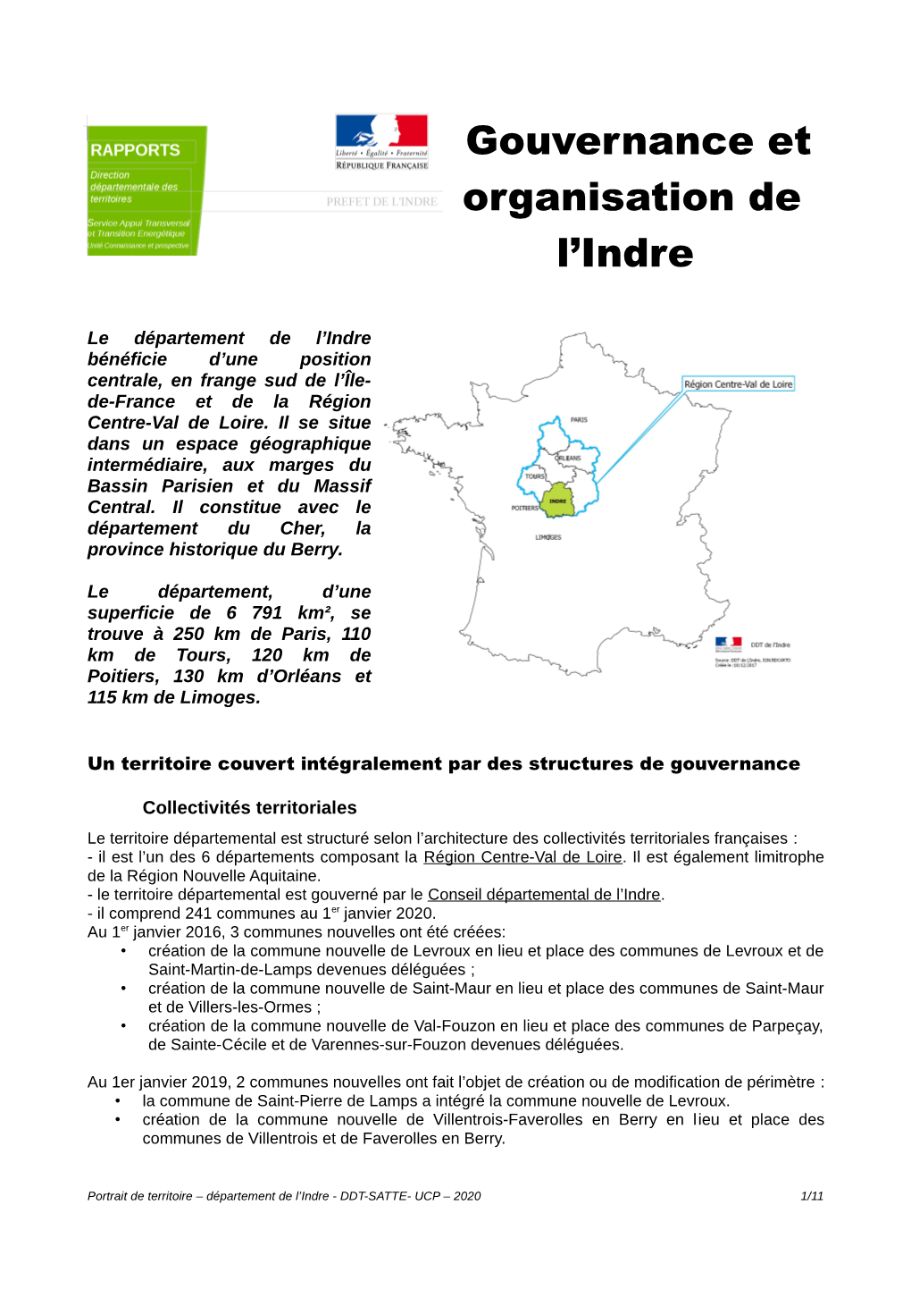 Gouvernance Et Organisation De L'indre