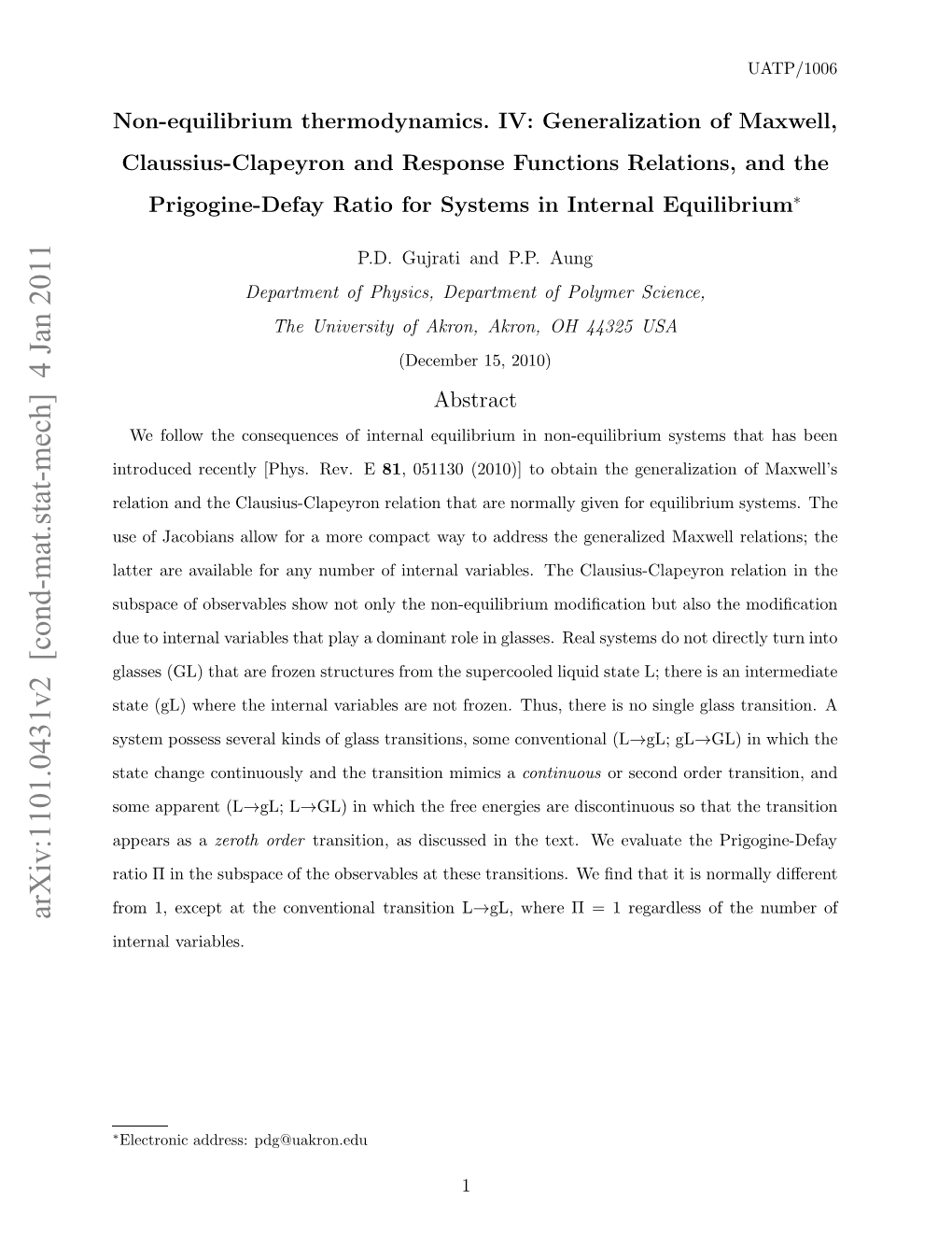 Non-Equilibrium Thermodynamics. IV: Generalization of Maxwell