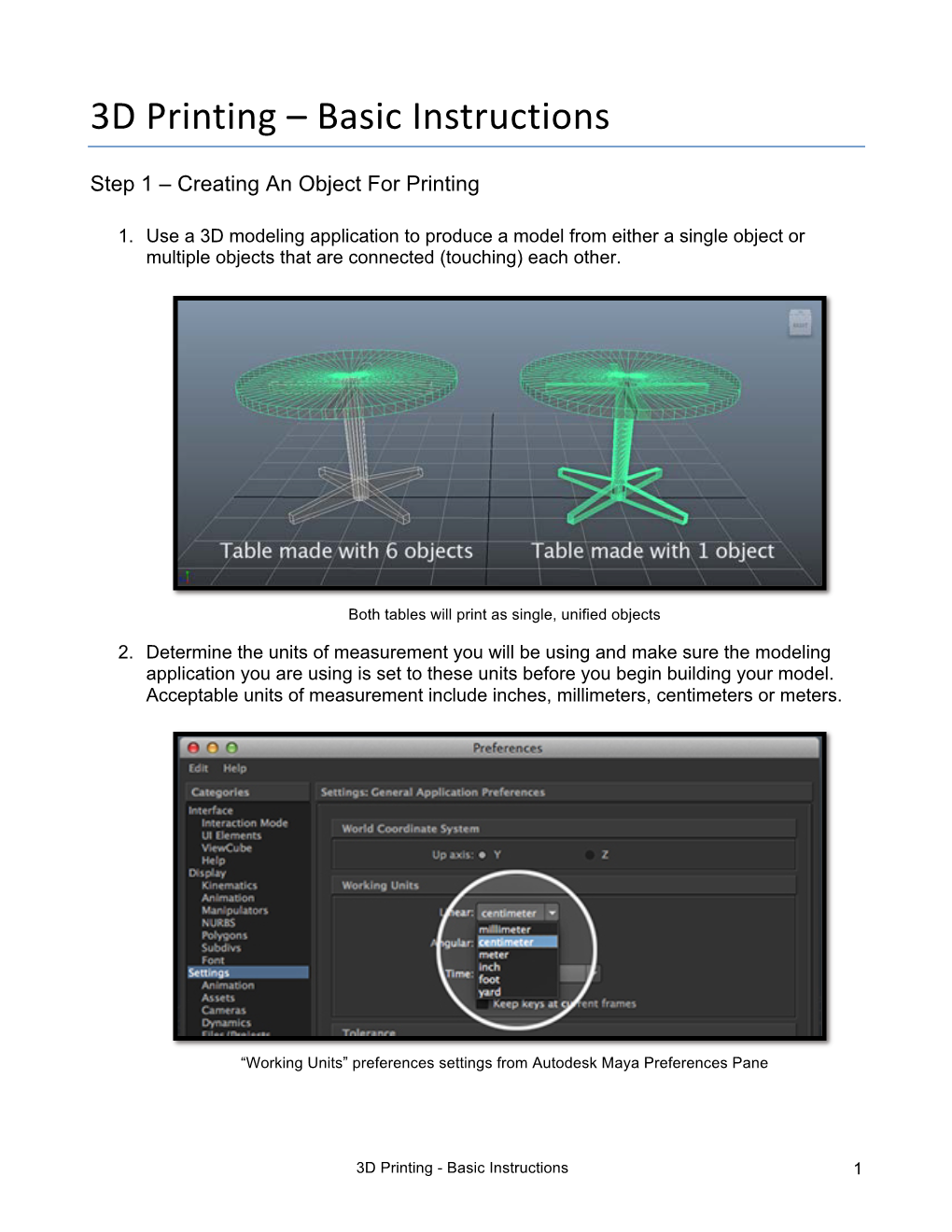 3D Printing –!Basic Instructions