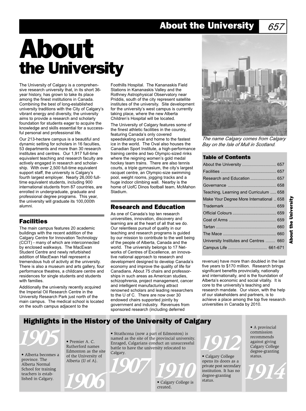 About the Firstuniversity Page 657 About the University