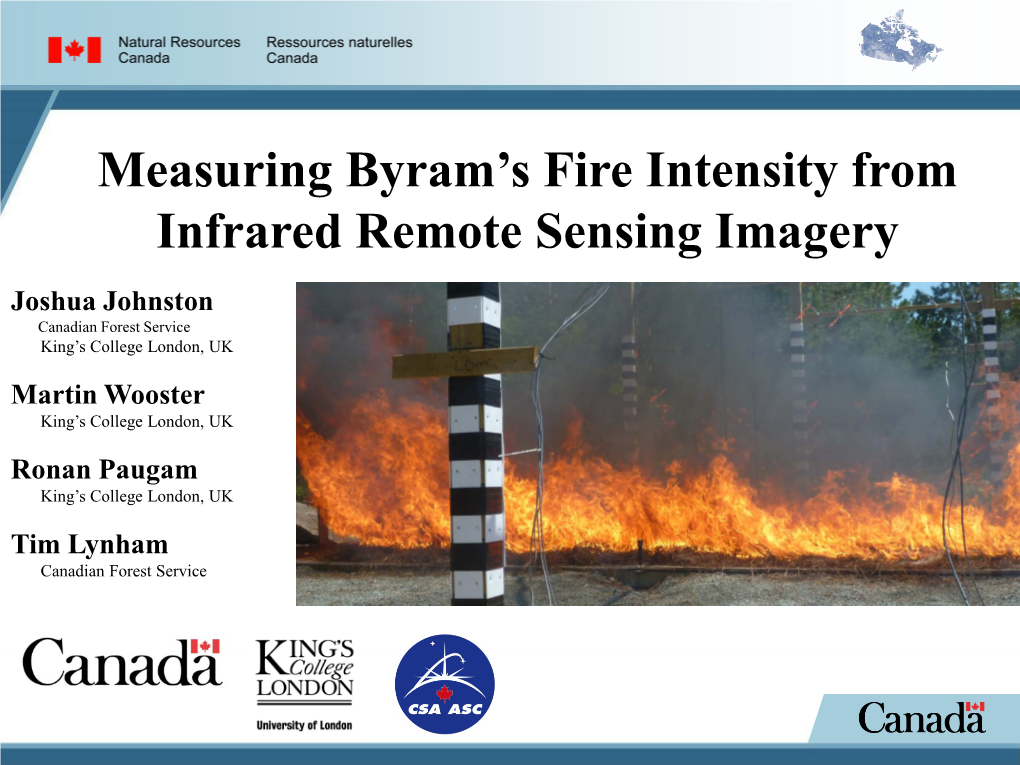 Measuring Byram's Fire Intensity from Infrared Remote Sensing Imagery