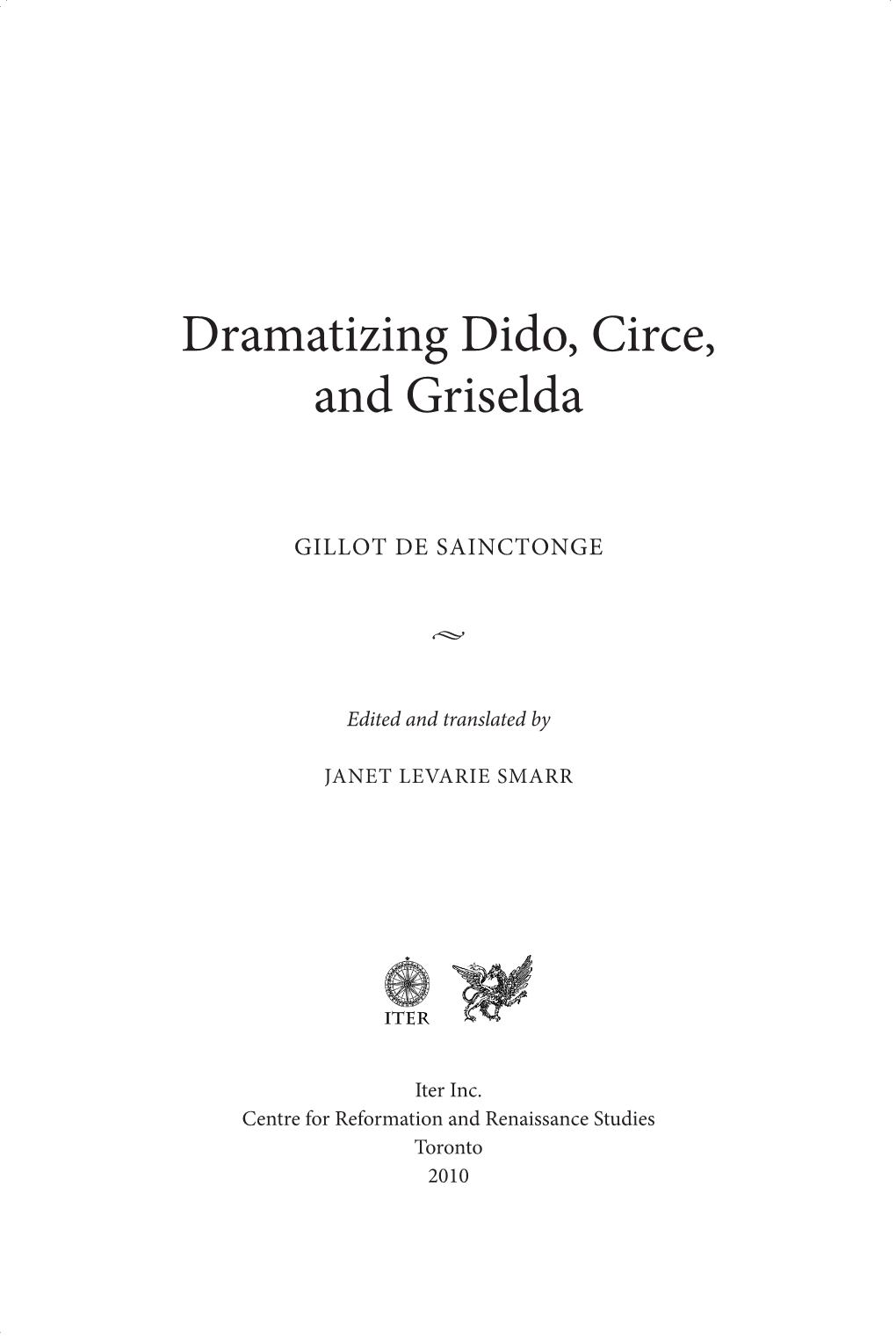 Dramatizing Dido, Circe, and Griselda