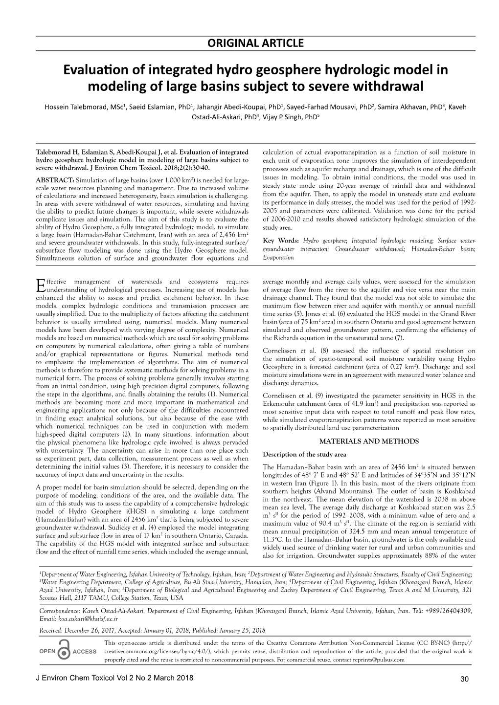 Evaluation of Integrated Hydro Geosphere Hydrologic Model in Modeling of Large Basins Subject to Severe Withdrawal