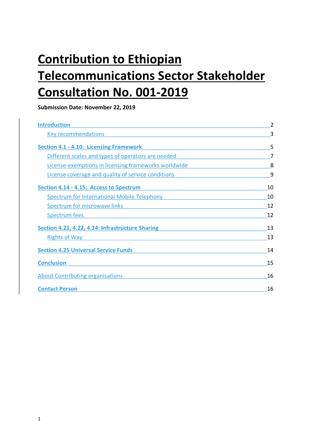 Civil Society Contribution to Ethiopian Telecommunications Sector