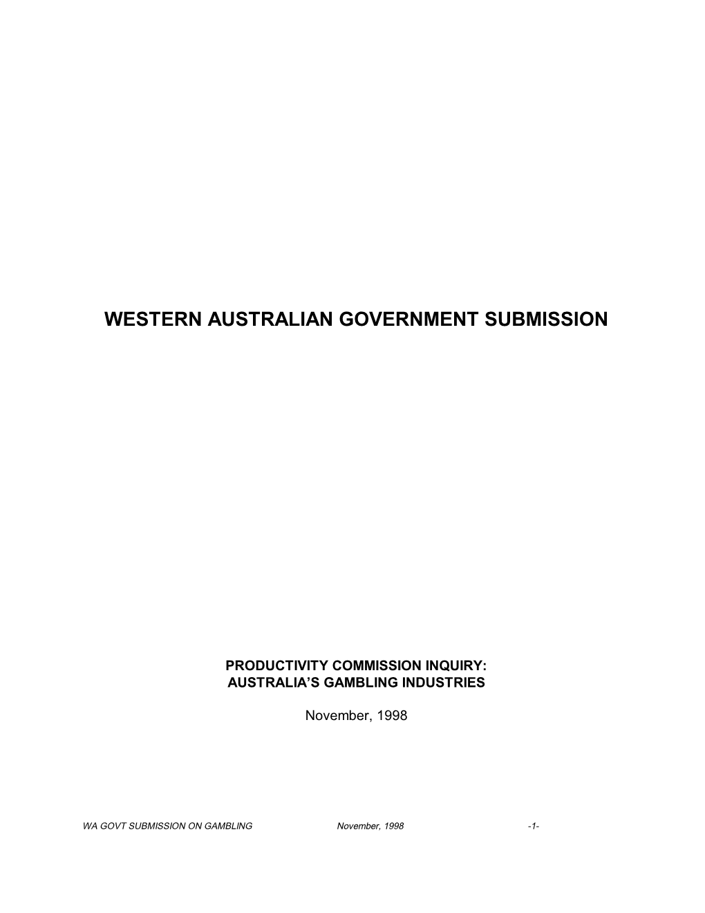 Western Australian Government Submission