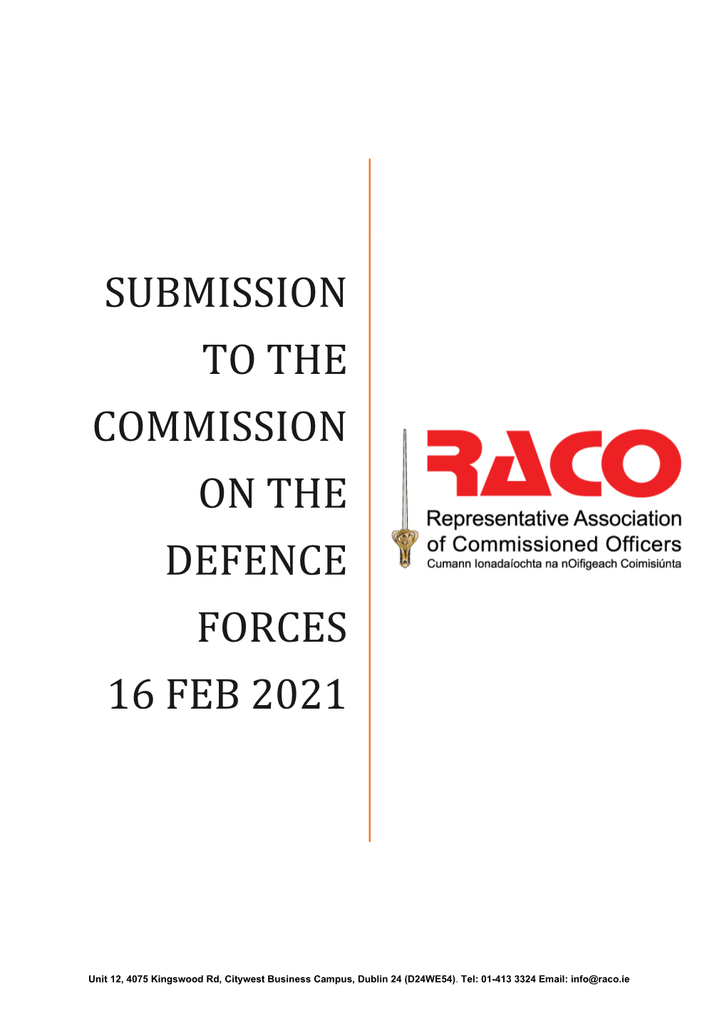 SUBMISSION to the Commission on the Defence Forces 16 Feb 2021