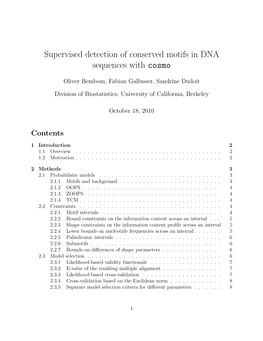 Supervised Detection of Conserved Motifs in DNA Sequences with Cosmo