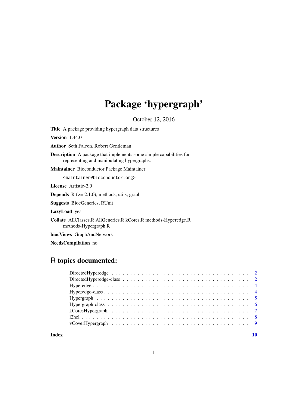 Package 'Hypergraph'