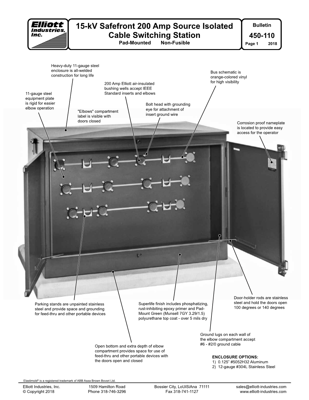 Bulletin 450-110 Dated 2018 15 Kv Safefront 200 Amp Source Isolated