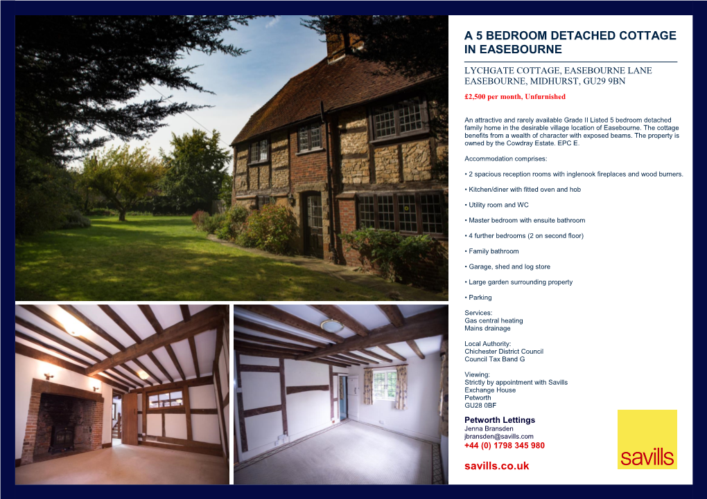 A 5 Bedroom Detached Cottage in Easebourne