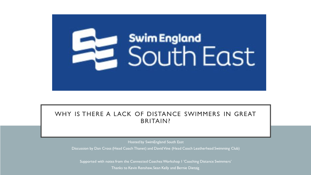 Why Is There a Lack of Distance Swimmers in Great Britain?