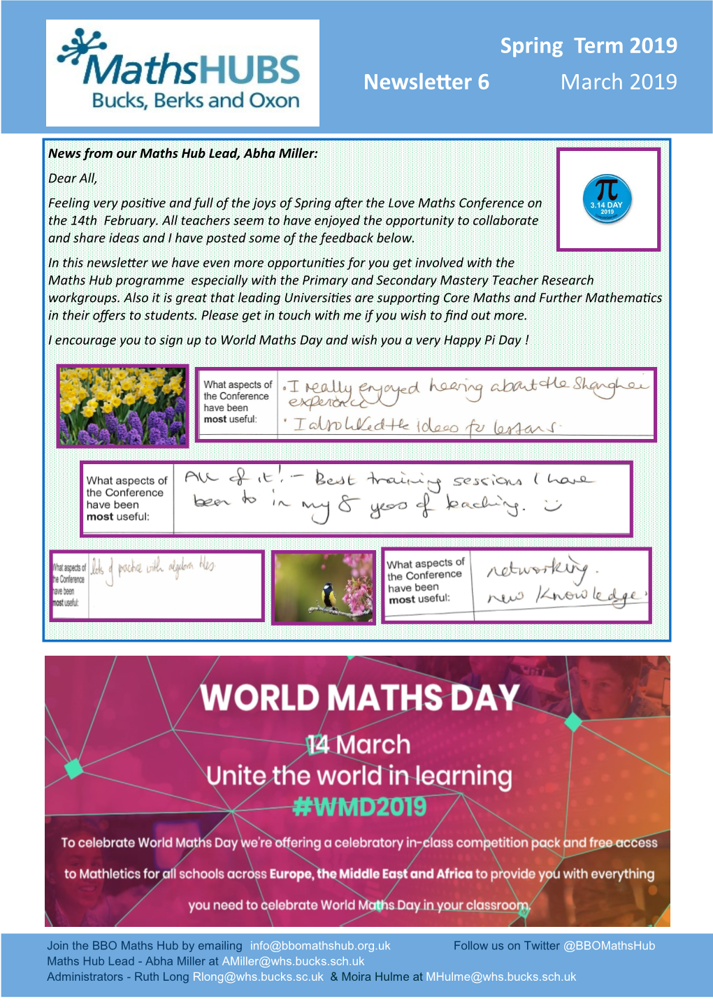 Spring Term 2019 Newsletter 6 March 2019