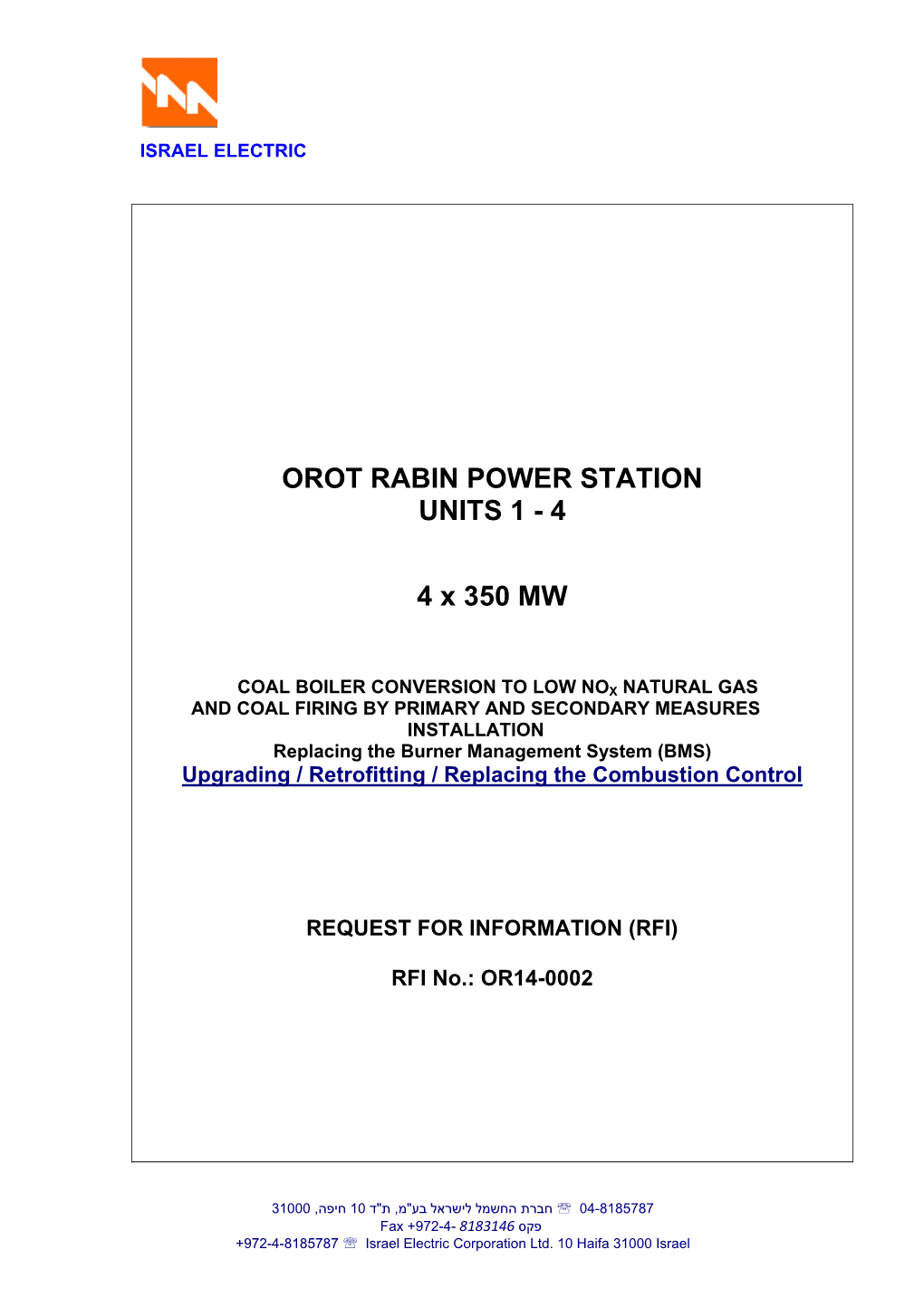 Orot Rabin Power Station Units 1 - 4