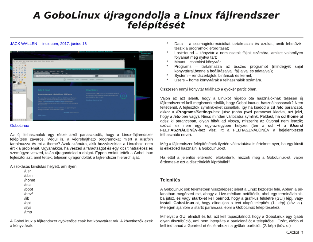 A Gobolinux Újragondolja a Linux Fájlrendszer Felépítését