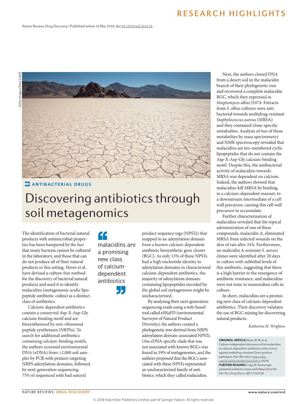 Antibacterial Drugs: Discovering Antibiotics Through Soil Metagenomics