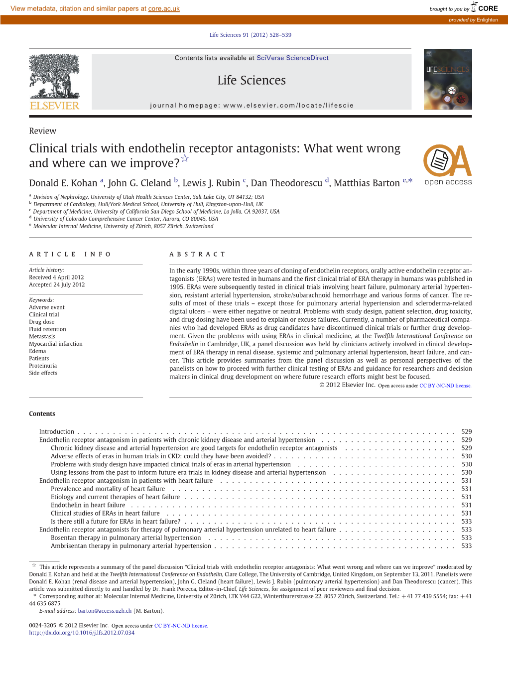 Clinical Trials with Endothelin Receptor Antagonists: What Went Wrong and Where Can We Improve?☆