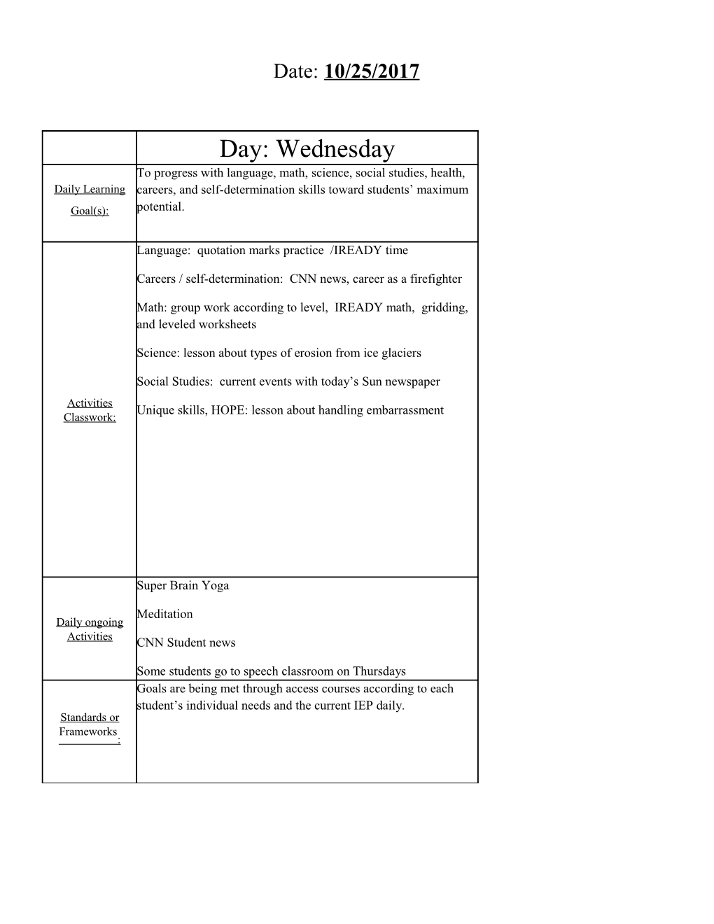 Daily Lesson Plan s5