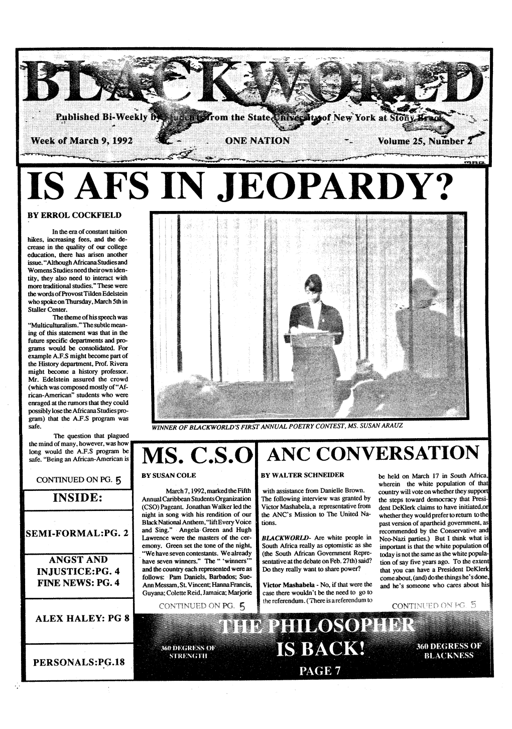 Is Afs in Jeopardy? I by Errol Cockfield