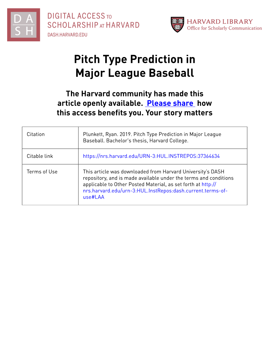 Pitch Type Prediction in Major League Baseball