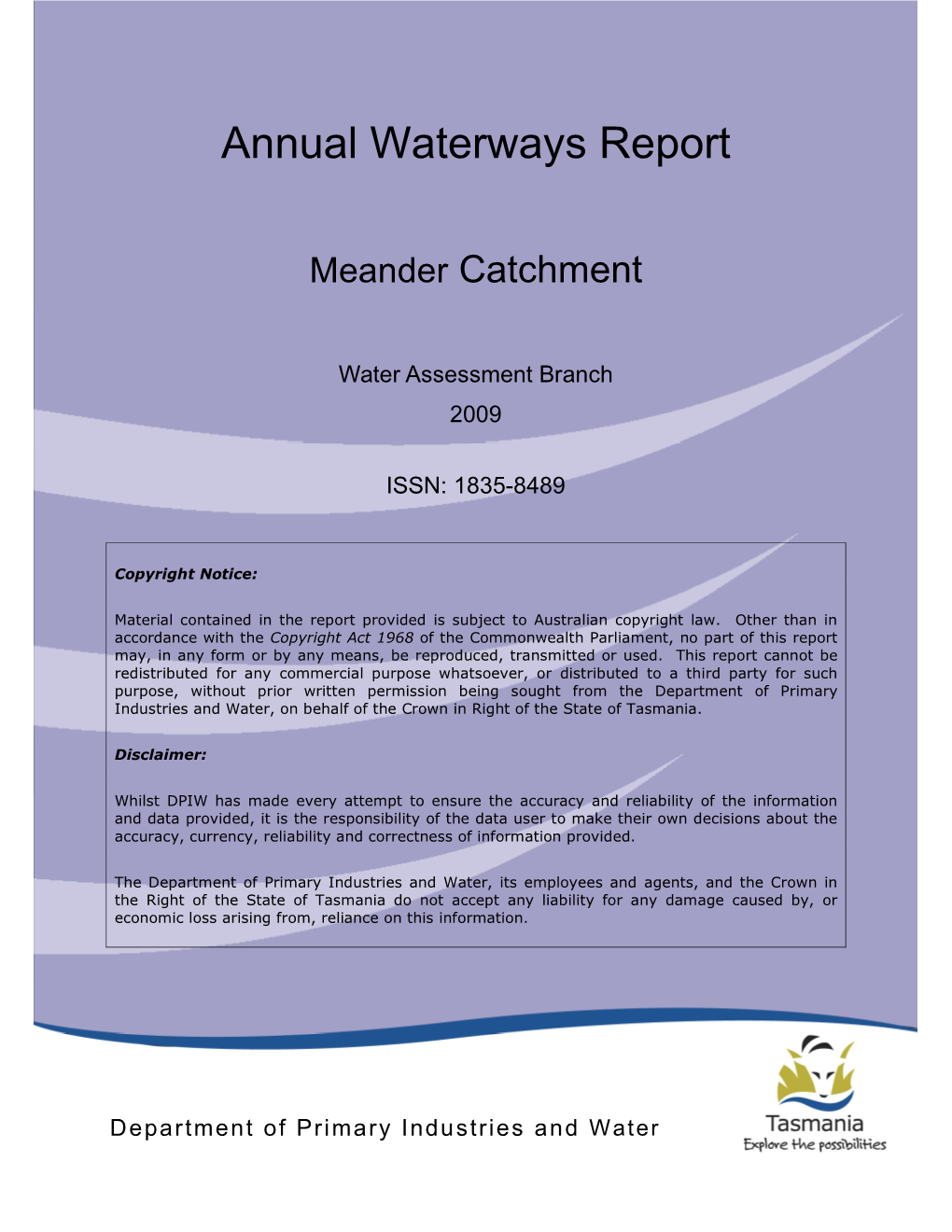 Annual Waterways Report