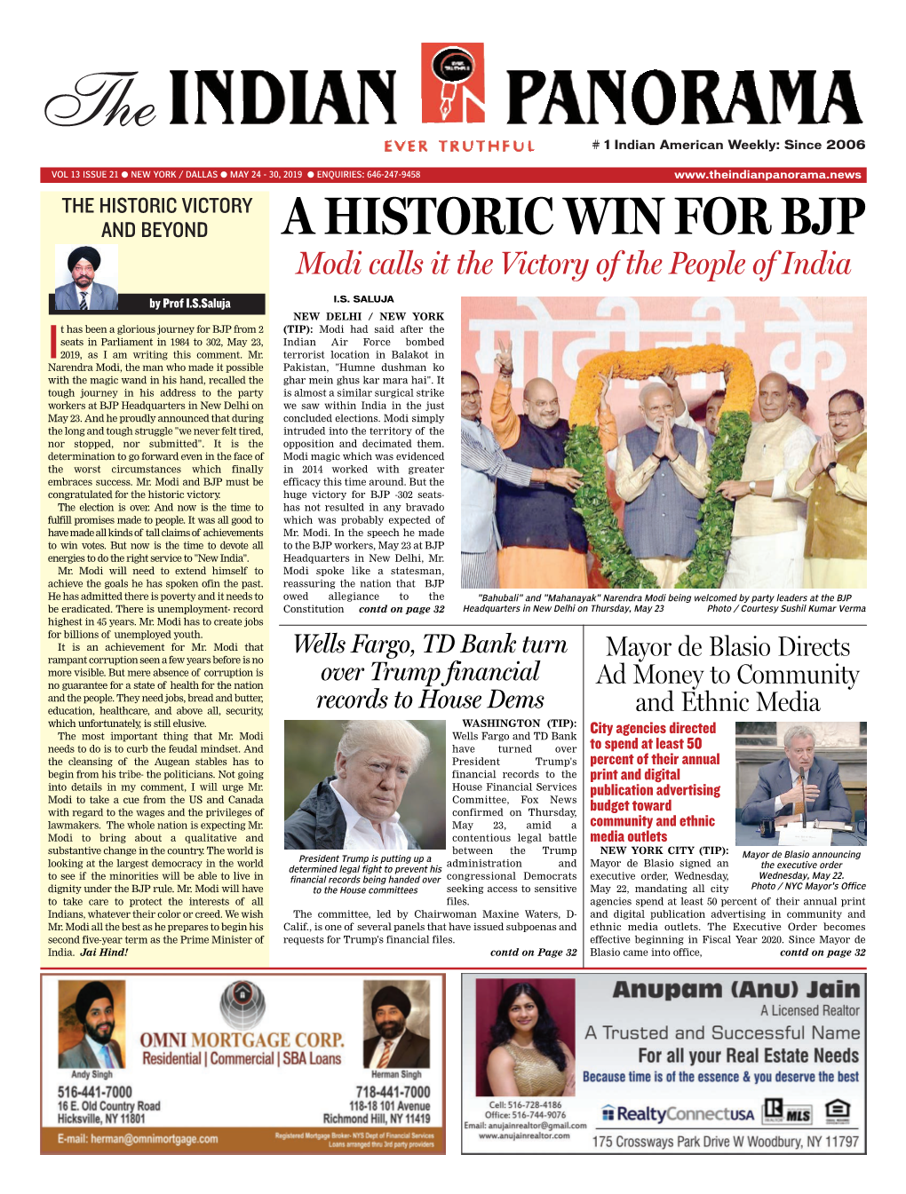 A HISTORIC WIN for BJP Modi Calls It the Victory of the People of India