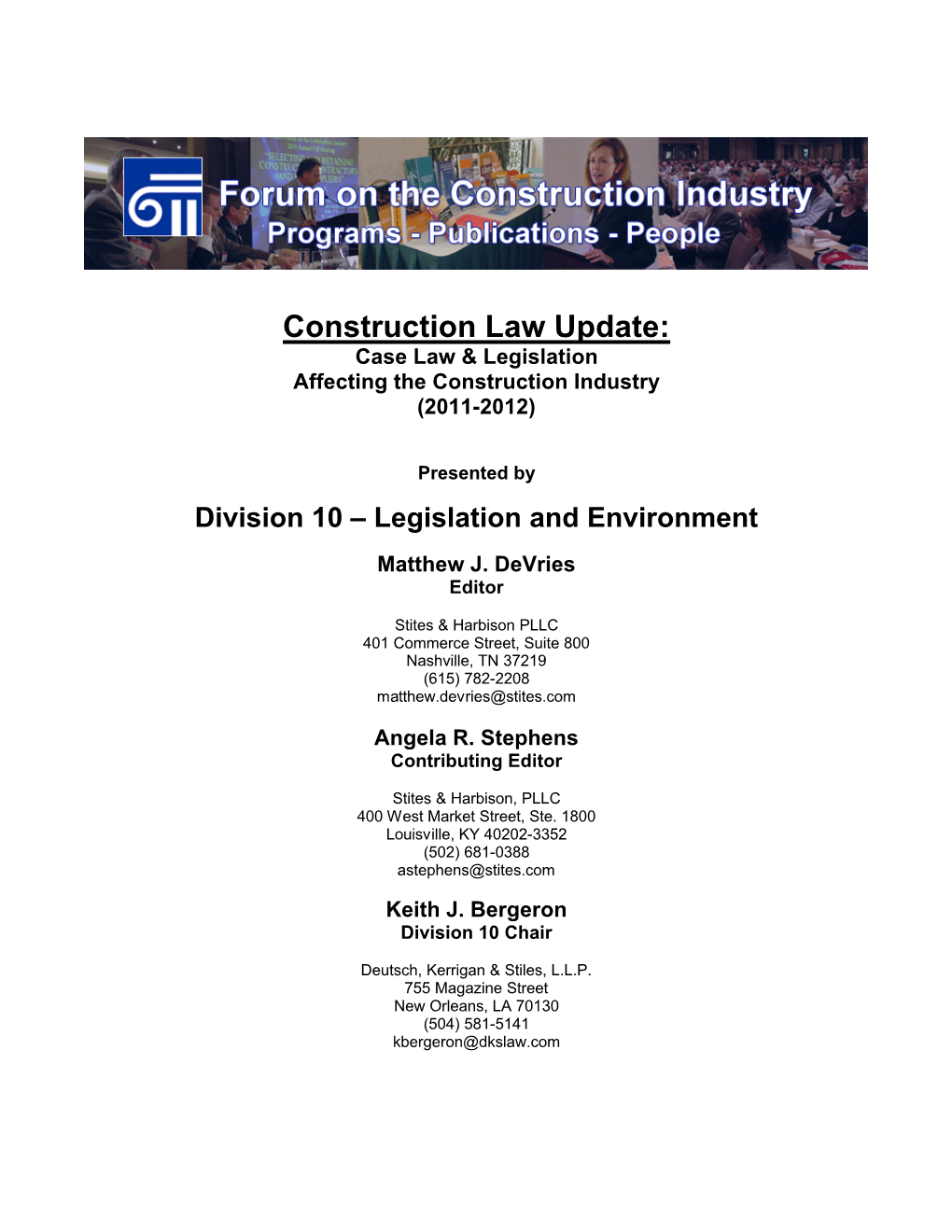 ABA Construction Law Update 2012