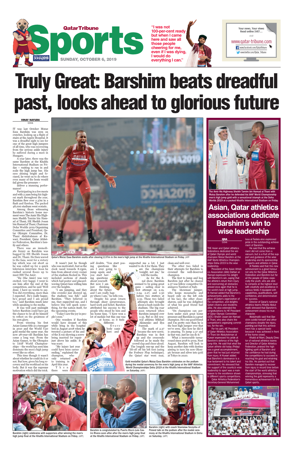 Barshim Beats Dreadful Past, Looks Ahead to Glorious Future