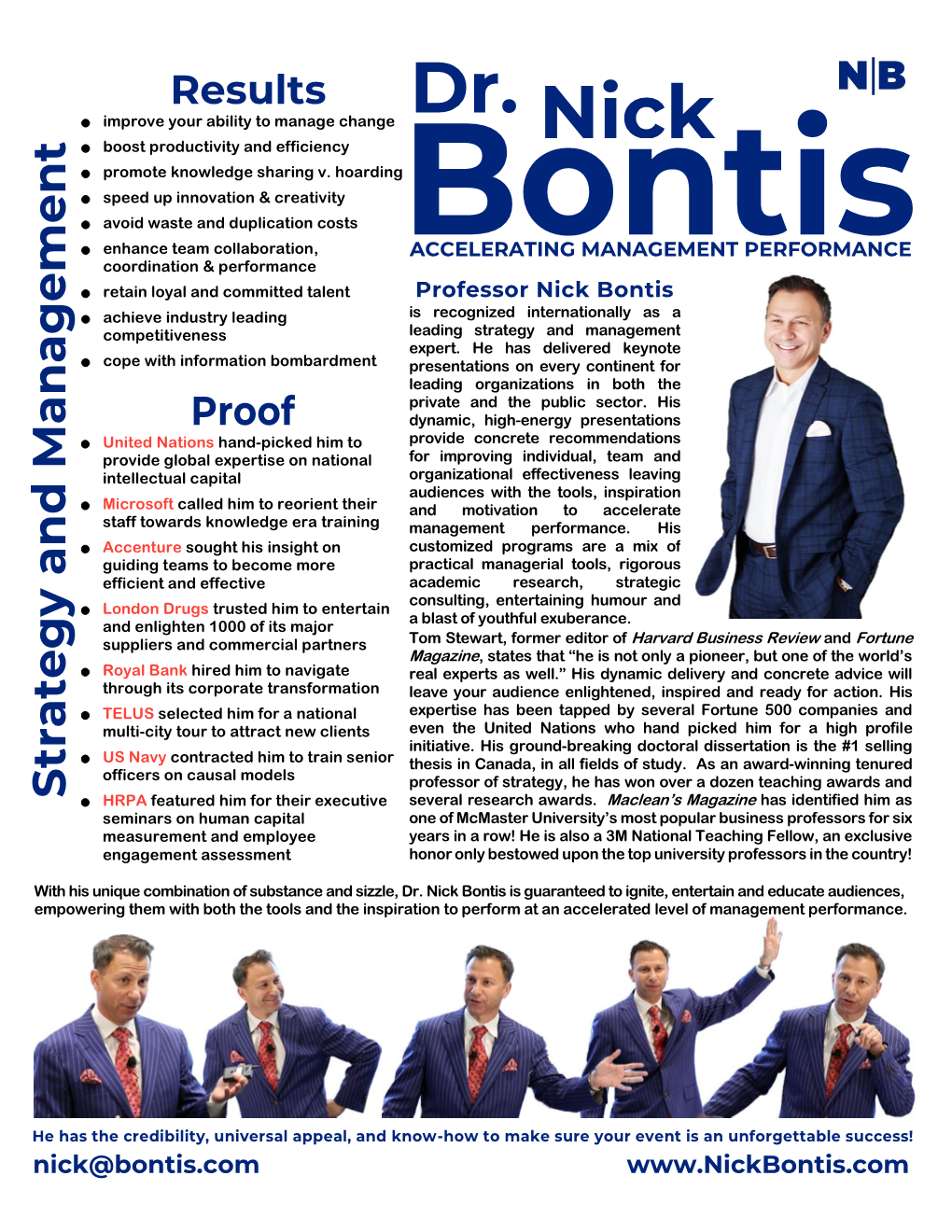 Dr. Nick Bontis One Pager