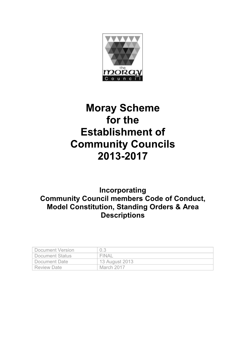 The Moray Council Scheme for Establishment of Community Councils