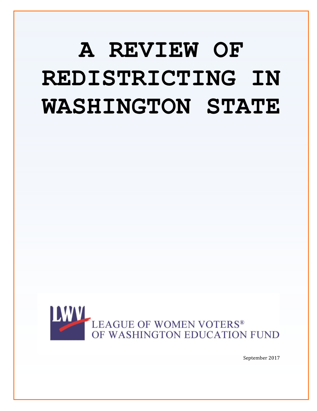 Redistricting Review Report