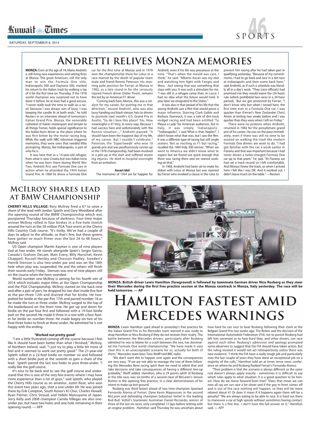 Hamilton Fastest Amid Mercedes Warnings