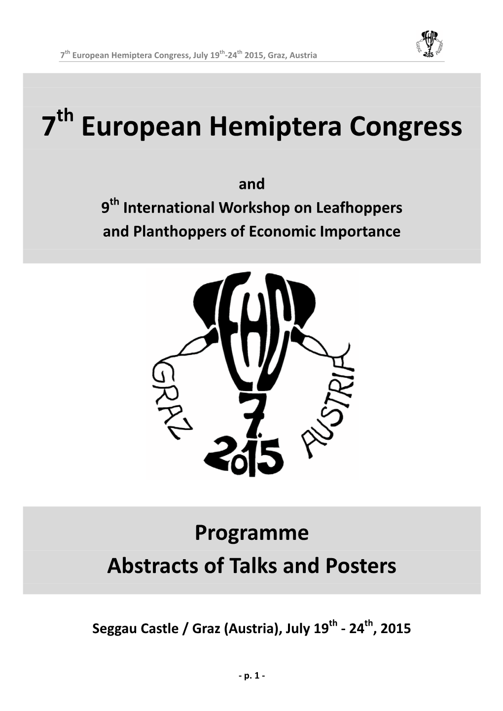 7 European Hemiptera Congress