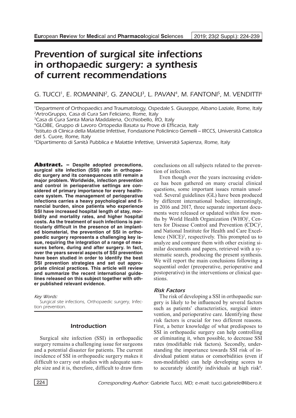 Prevention of Surgical Site Infections in Orthopaedic Surgery: a Synthesis of Current Recommendations