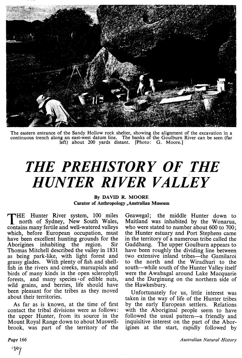 “The Prehistory of the Hunter River Valley” in Australian Natural History