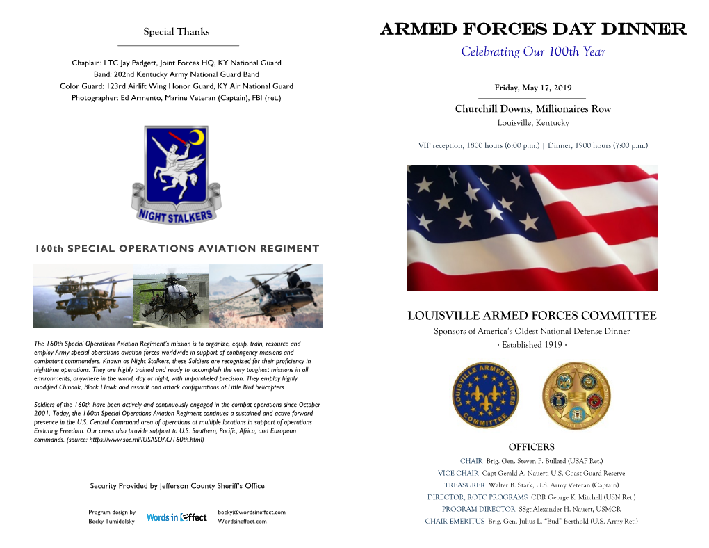 Armed Forces Day Dinner