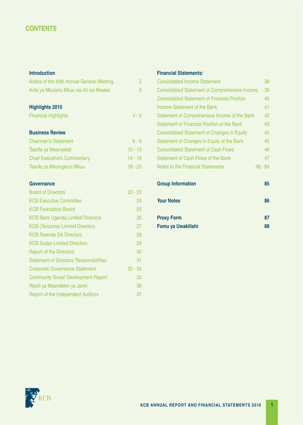 2010 KCB Annual Report