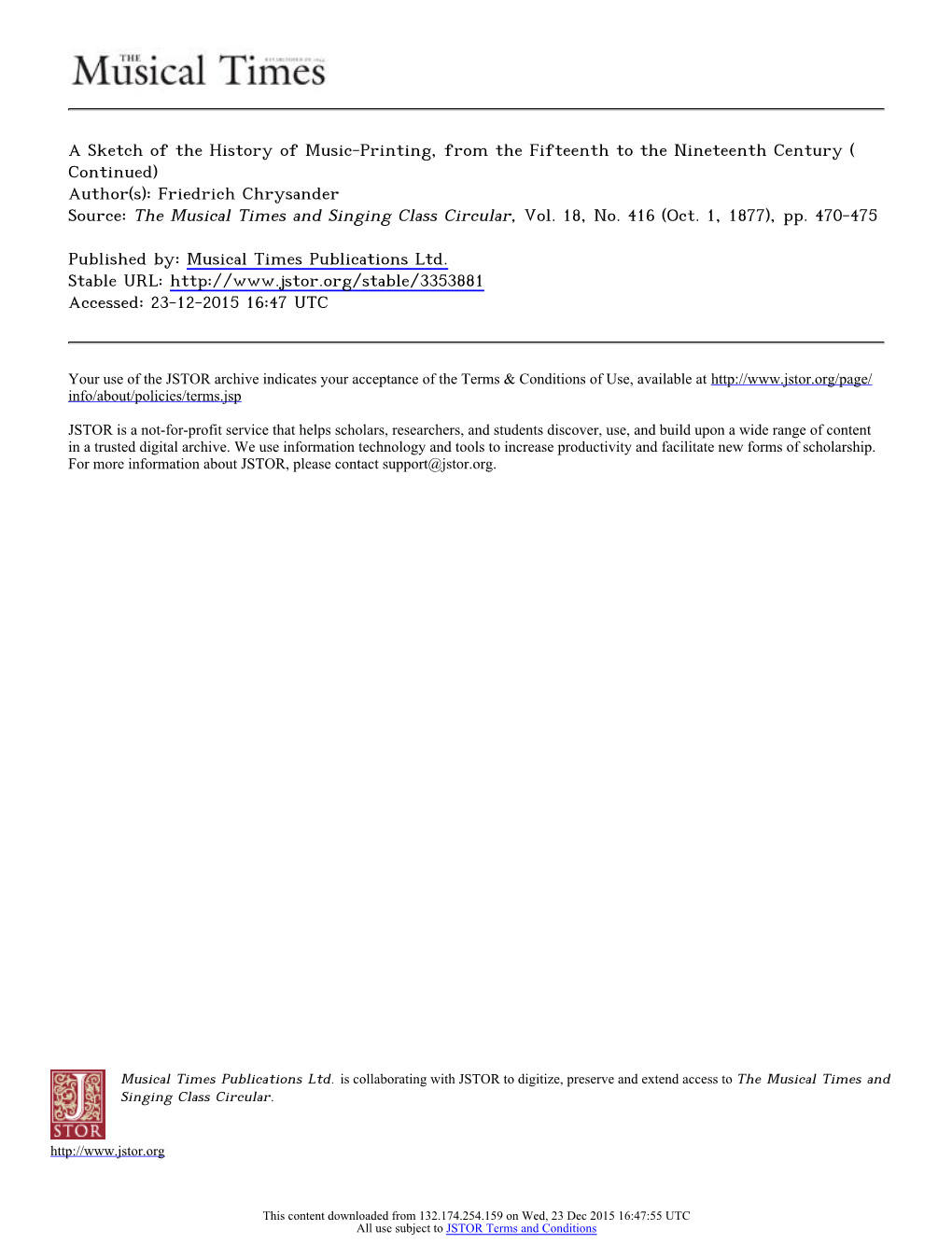 ( Continued) Author(S): Friedrich Chrysander Source: the Musical Times and Singing Class Circular, Vol