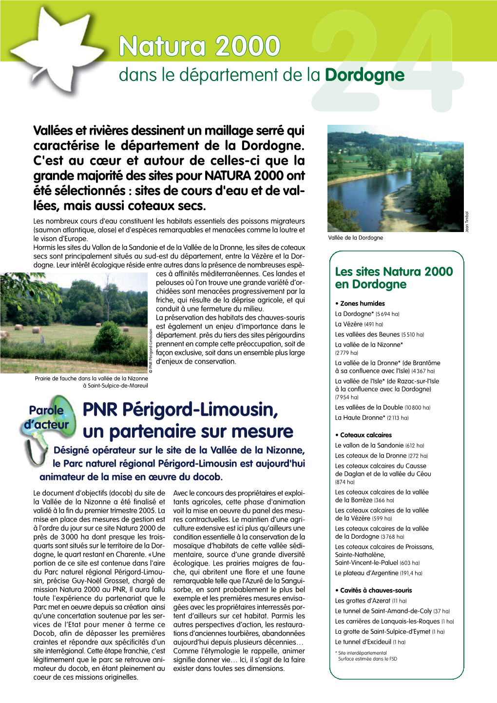 Natura 2000 Dans Le Département De La Dordogne