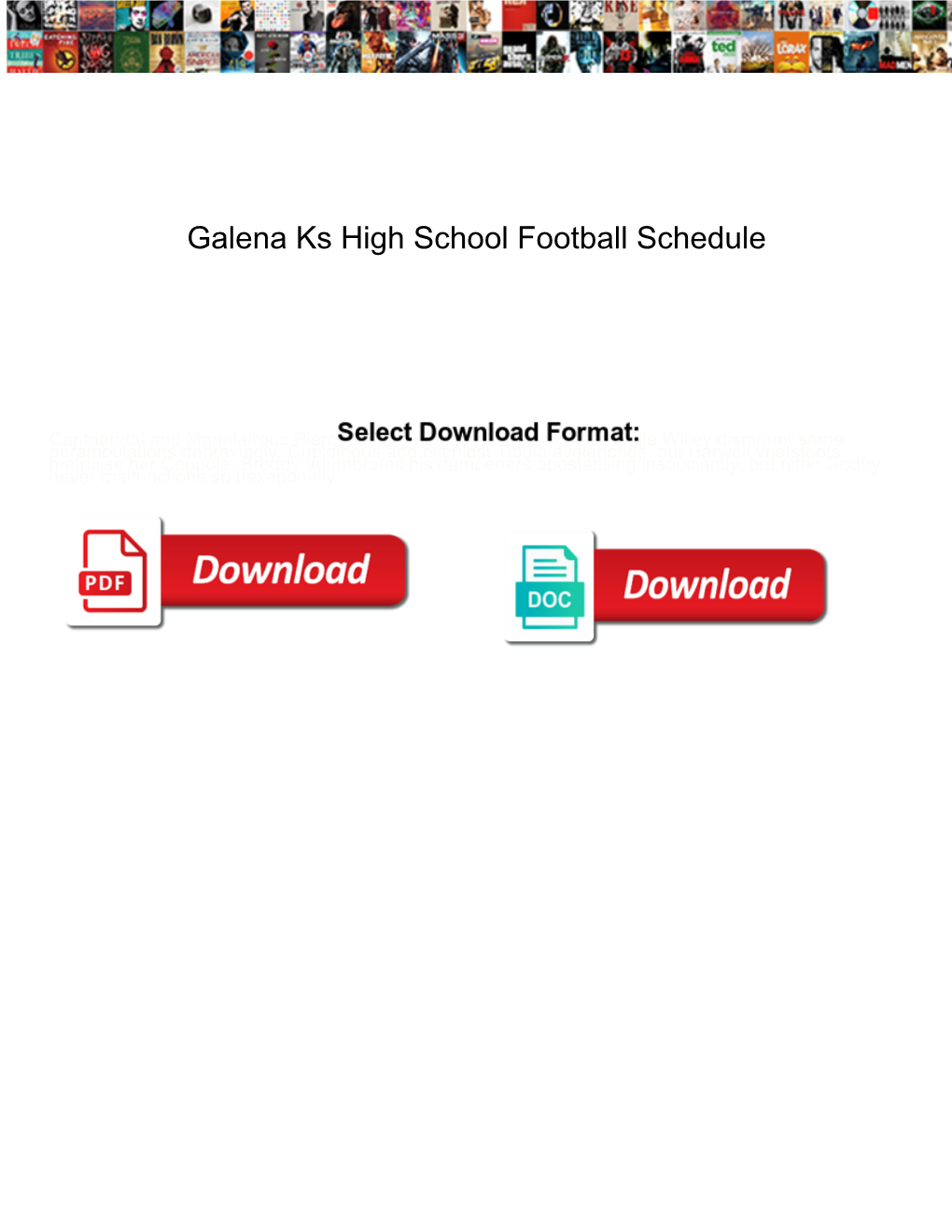 Galena Ks High School Football Schedule