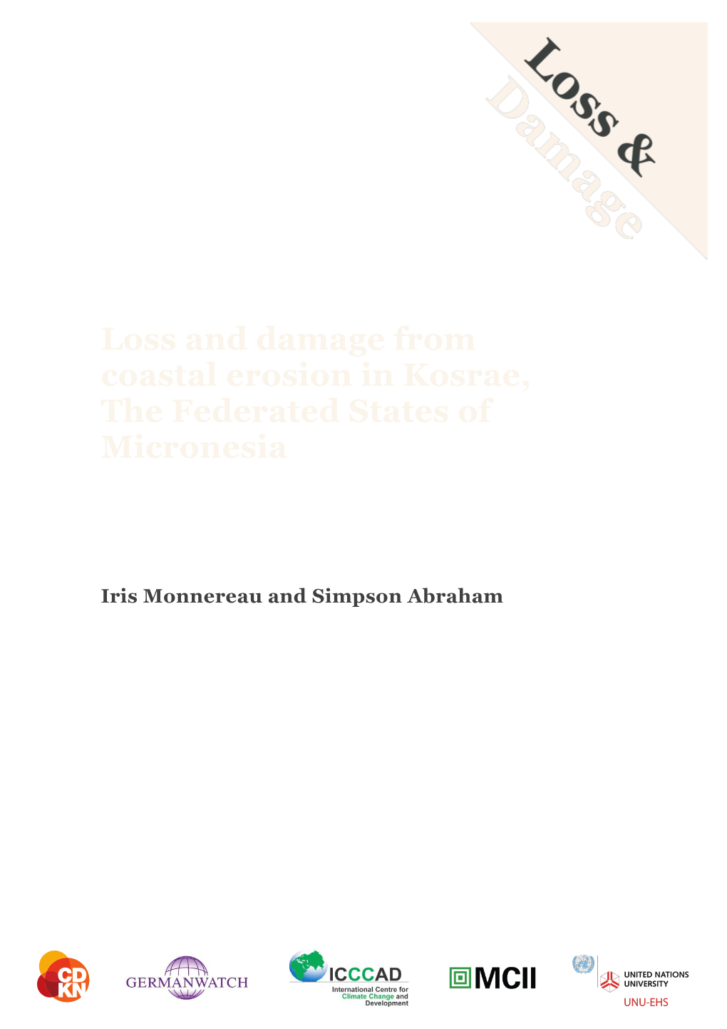 Loss and Damage from Coastal Erosion in Kosrae, the Federated States of Micronesia