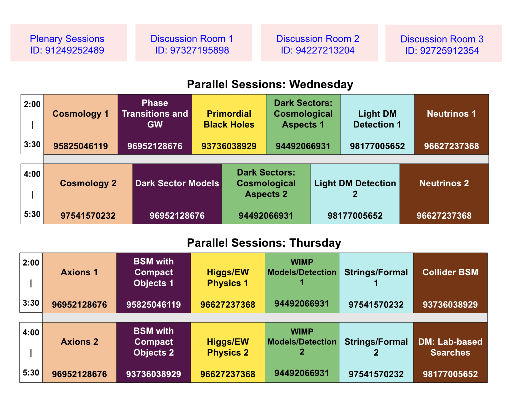 Full Schedule with Zoom Links