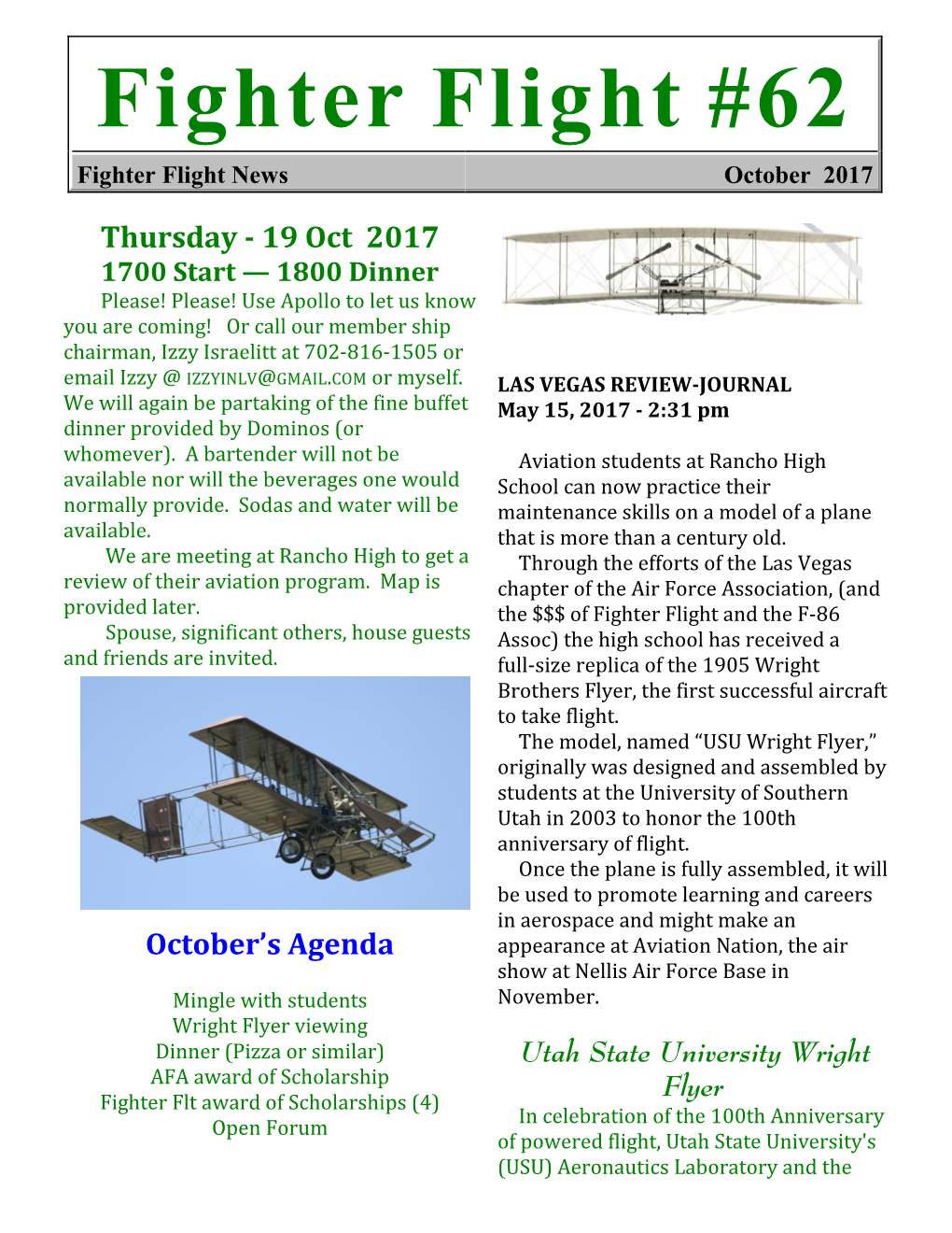 Fighter Flight #62 Fighter Flight News October 2017