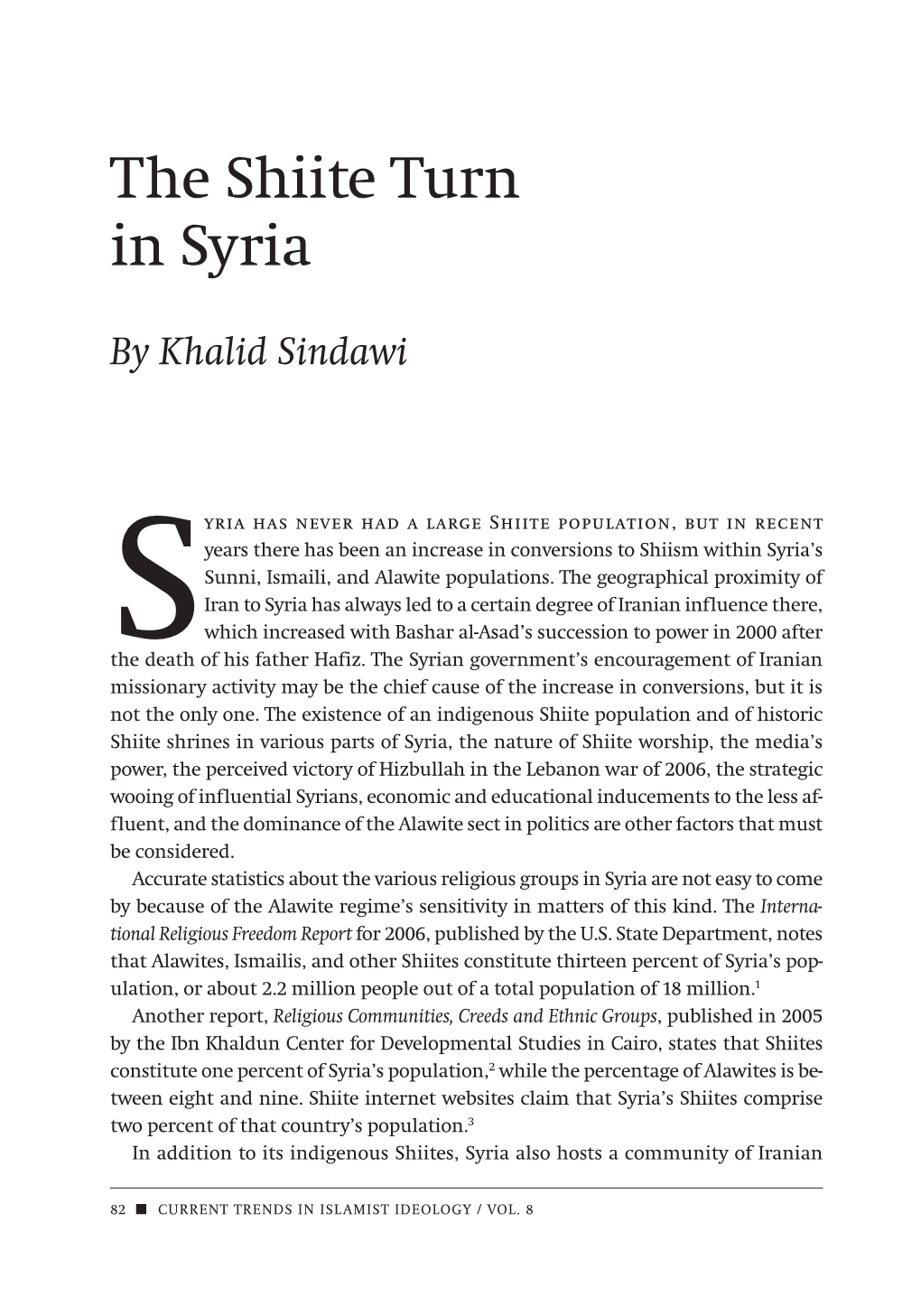 Syria Has Never Had a Large Shiite Population, but in Recent