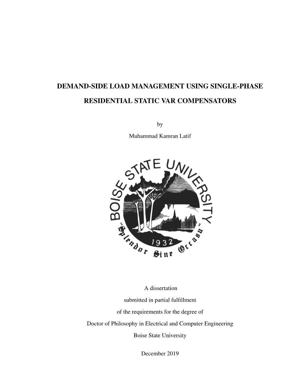 Demand-Side Load Management Using Single-Phase Residential Static VAR Compensators