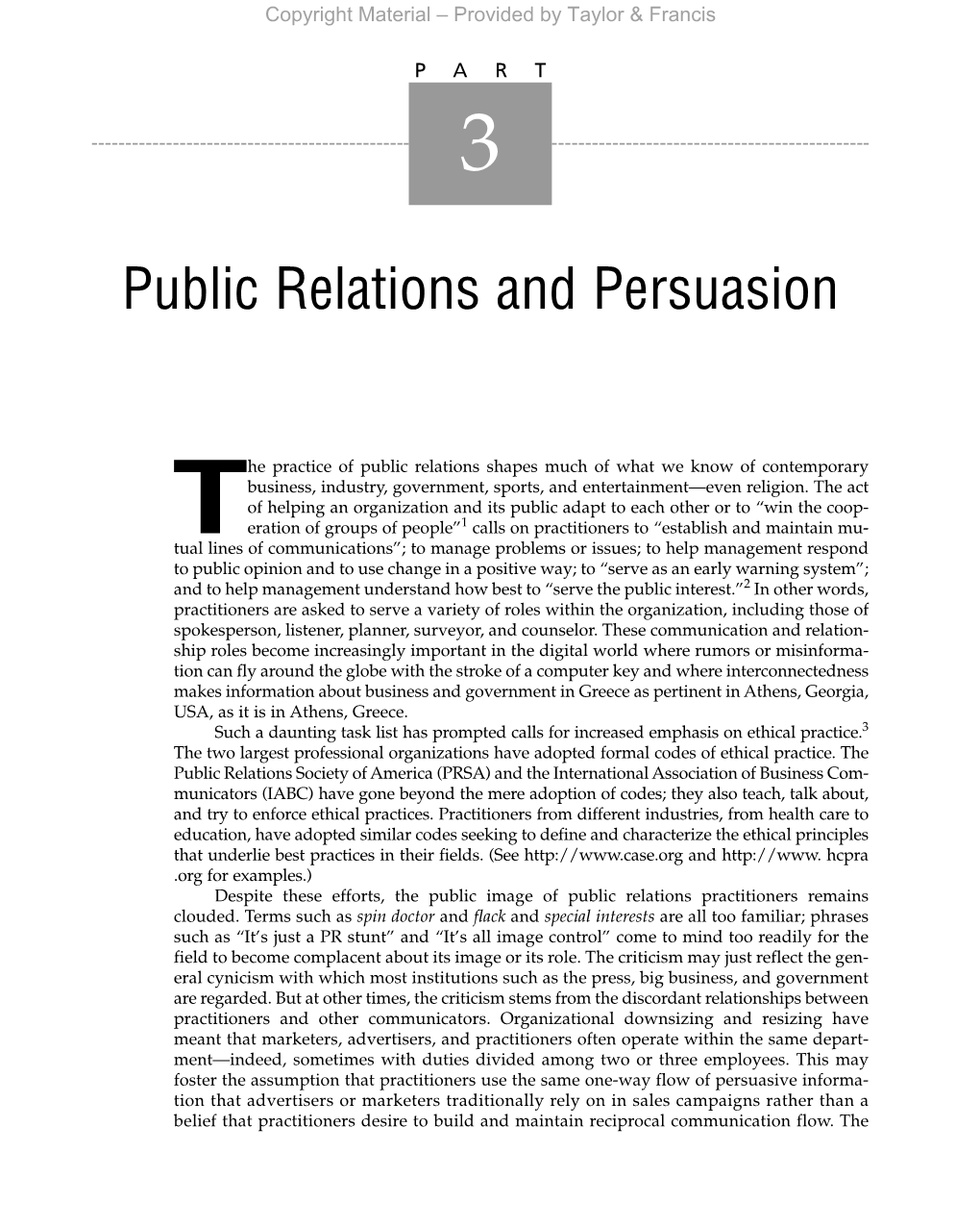 Public Relations and Persuasion