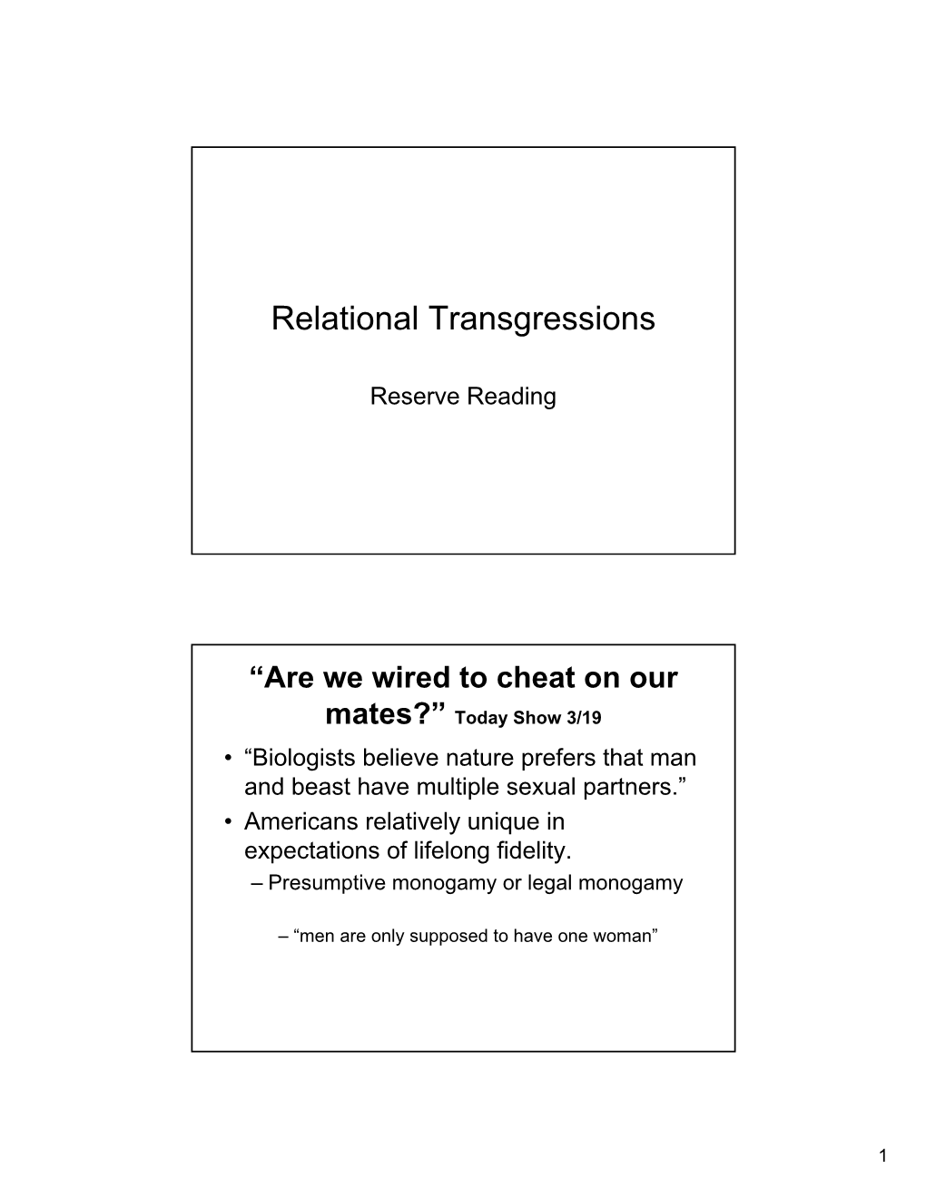 Relational Transgressions