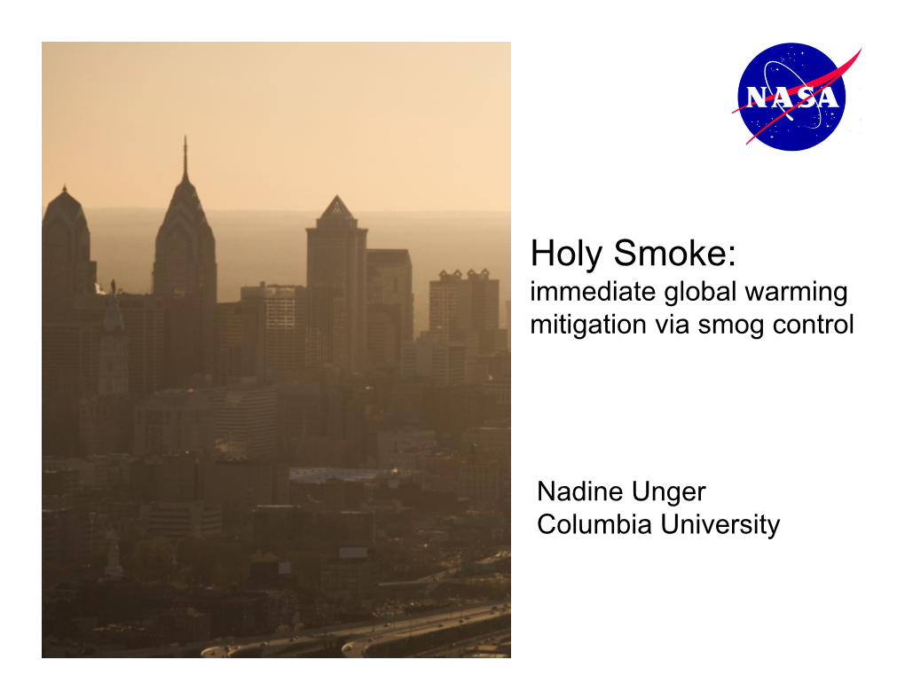 Holy Smoke: Immediate Global Warming Mitigation Via Smog Control
